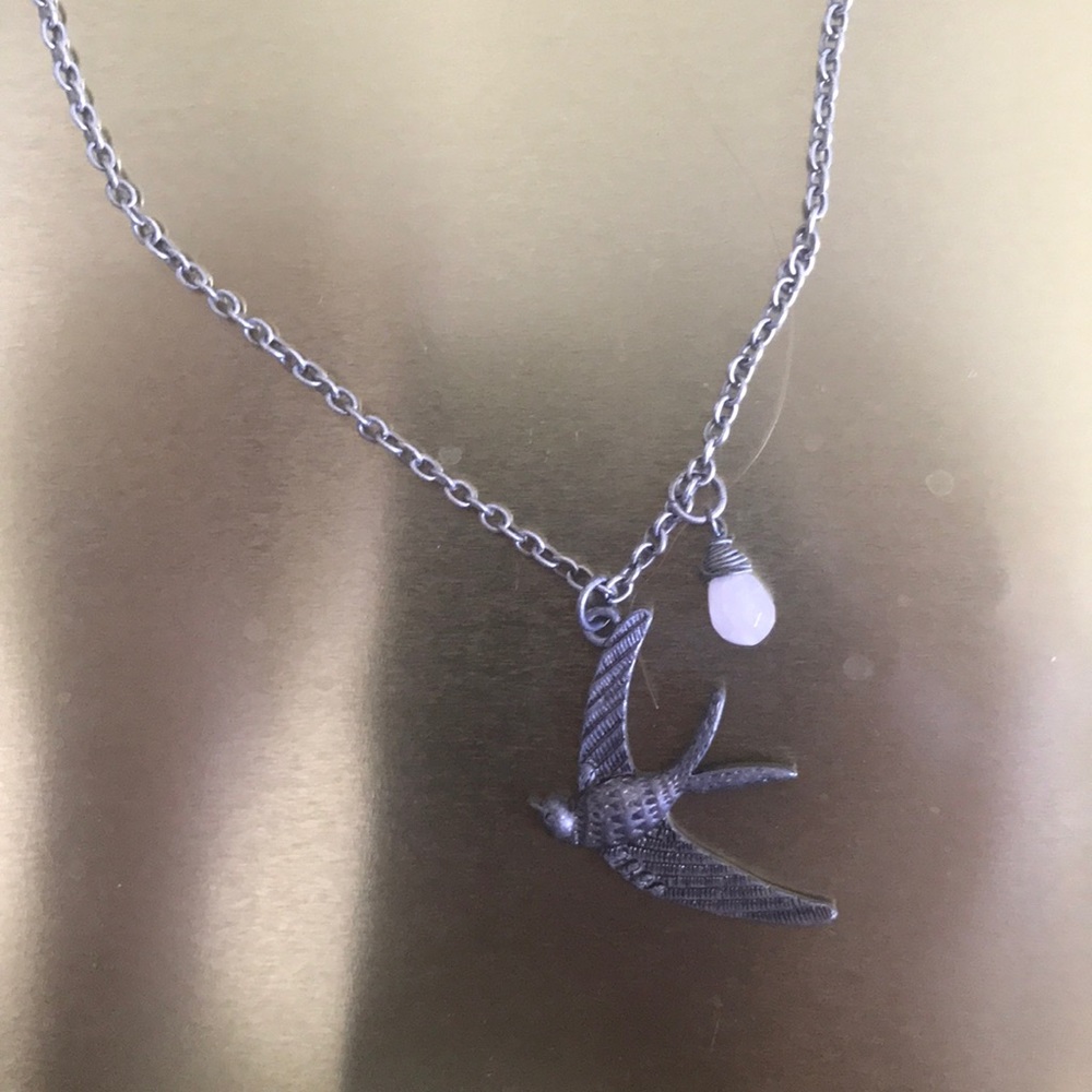 Silver swallow necklace